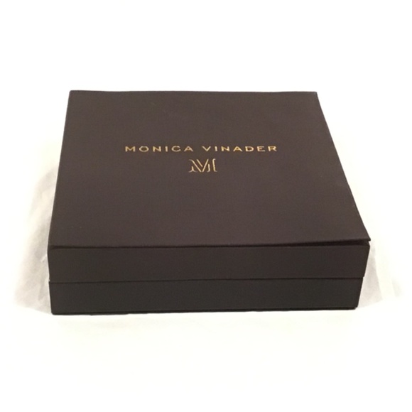 Monica Vinader Sterling Silver White Stone Rose Gold Tone Dangle Earrings 3/4" L - Picture 3 of 4